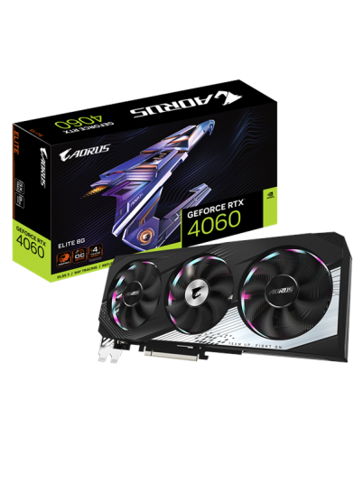 GIGABYTE GeForce RTX 4060 AORUS Elite 8GB GDDR6 - 8GB GDDR6 RAM - Grafikkort GIGABYTE GeForce RTX 4060 AORUS Elite 8GB GDDR6 - 8GB GDDR6 RAM - Grafikkort