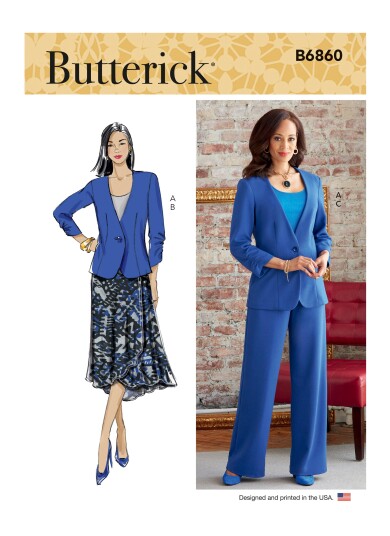 Butterick 6860 - Drakt RR (18W-20W-22W-24W)