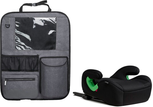Beemoo Raise 2 i-Size Beltepute ISOFIX inkl. Beemoo Deluxe Sparketrekk med Oppbevaring, Black Stone