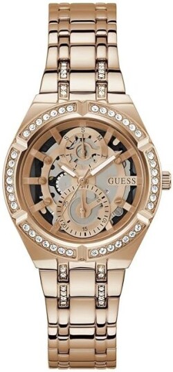 Guess Dameklokke GW0604L3 Allara Skjelettkuttet/Rose gulltonet stål