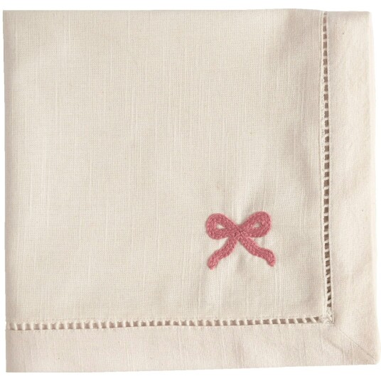 Pick A Poppy Bow Bomullsserviett 45x45 cm Rosa Pick A Poppy Bow Bomullsserviett 45x45 cm Rosa