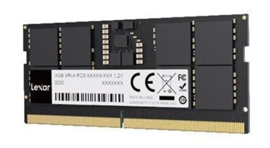 Lexar DDR5 module 16 GB SO-DIMM 262-pin 5600 MHz / PC5-44800 Lexar DDR5 module 16 GB SO-DIMM 262-pin 5600 MHz / PC5-44800