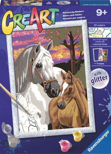 Ravensburger CreArt Mal etter nummer 9+ år Solnedgang med hester