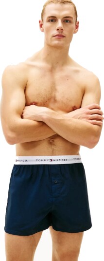 Tommy Hilfiger 2 Pack Cotton Woven Boxer   Black   L