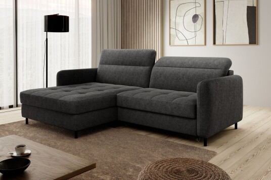 Manoti 3 seters Sovesofa m. Divan med Oppbevaring Mørkegrå