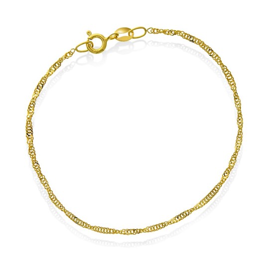 Singapore armbånd i forgylt 925 sølv 1,85 mm, 17,5 cm