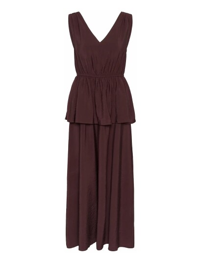 Kaffe Karosie Maxi Dress   Brown   38