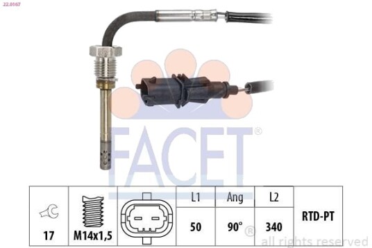 Sensor, eksostemperatur FACET 22.0167