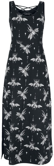 Gothicana by EMP Goth Lang kjole Maxi Kjole med All Over Print M Damer svart