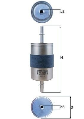 Drivstoffilter MAHLE ORIGINAL KL 1055 Drivstoffilter MAHLE ORIGINAL KL 1055