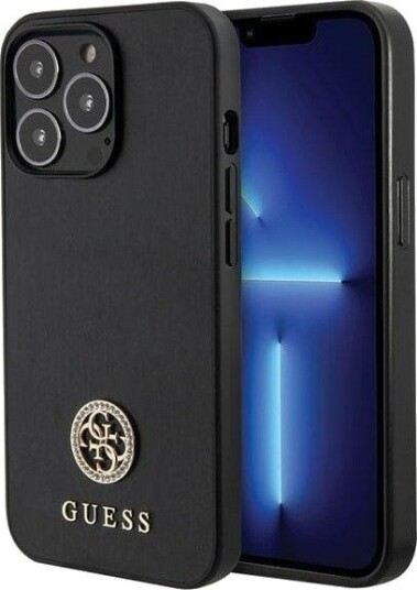 GUESS Strass Metal Logo iPhone 13 Pro 6.1" Case - Black