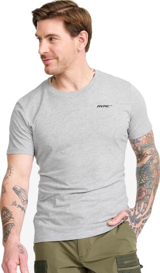 Revolutionrace Herre Overdeler T skjorter Easy T shirt Slim Fit Herre Grey Melange 2XL