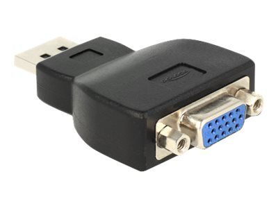 Delock DisplayPort til VGA Adapter, 1920x1080, Hankjønn/Hankjønn, Svart