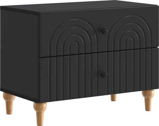  Nattbordskap med skuff Svart 62 x 34,5 x 48 cm Konstruert tre