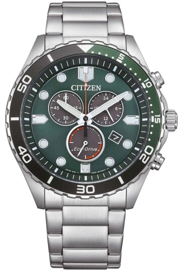 Citizen Herreklokke AT2561 81X Eco Drive Grønn/Stål Ø43 mm Citizen Herreklokke AT2561 81X Eco Drive Grønn/Stål Ø43 mm