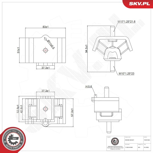 ESEN SKV 75SKV500 Motorfeste ESEN SKV 75SKV500 Motorfeste