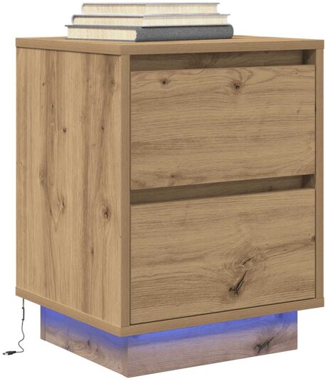 Nattbord med LED artisan eik 38x34x50 cm