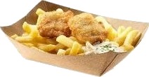 Pommes Frites Bakke L137xb86xh52mm Kraft/Pap/Pla Brun,2 Ps X 250 Stk/Krt