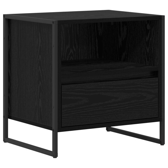 Nattbord 2 pcs Svart Eik 50 x 39,5 x 50 cm Konstruert tre