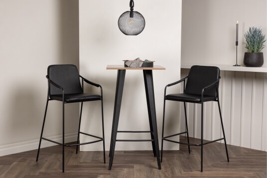 Venture Home Tempe Matgruppe 60 cm Rektangulær med 2 Bella stoler Sort