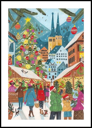Christmas Market in the Village Plakat Plakat / 50x70cm