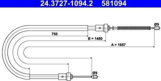 Bremsewire ATE 24.3727 1094.2