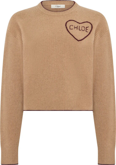Chloé Dame Strikkevarer Beige L, Chloé Dame Strikkevarer Beige L,