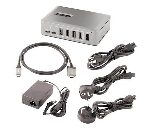 StarTech.com 10G8A2CS-USB-C-HUB USB-hub - 10 porter - Grå StarTech.com 10G8A2CS-USB-C-HUB USB-hub - 10 porter - Grå