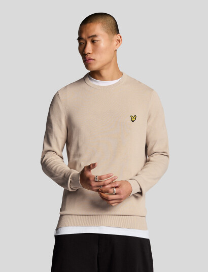 Lyle & Scott Cotton Crew Neck Jumper Cream XS Lyle & Scott Cotton Crew Neck Jumper Cream XS