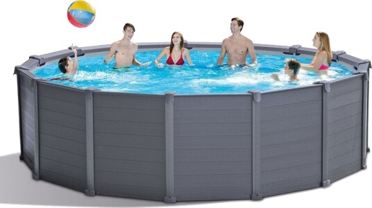 Intex Graphite Grey rundt panelbasseng 478 x 124 cm Intex Graphite Grey rundt panelbasseng 478 x 124 cm