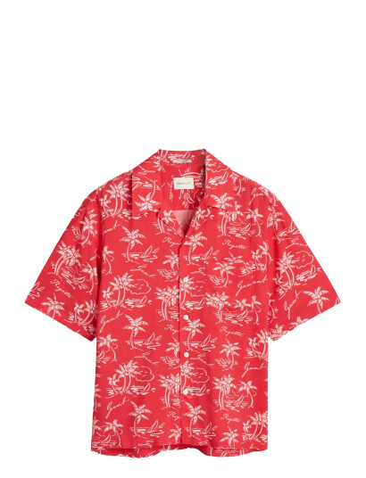 GANT Rel Island Print Shirt - Red - S GANT Rel Island Print Shirt - Red - S