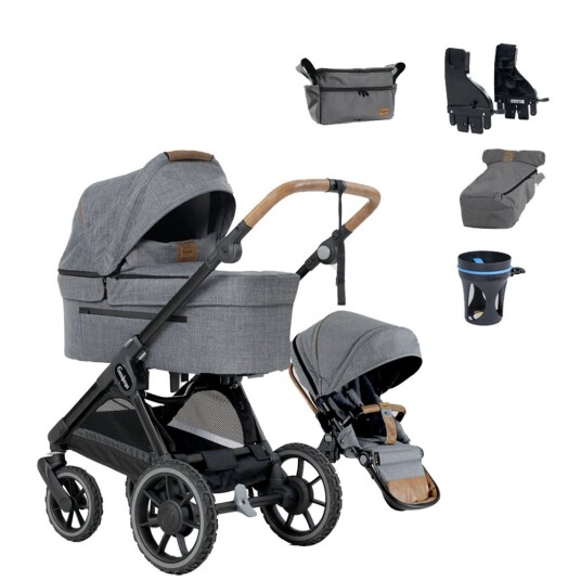 Pakketilbud Emmaljunga Sento Pro Outdoor Grey + Tilbehørspakke Pakketilbud Emmaljunga Sento Pro Outdoor Grey + Tilbehørspakke