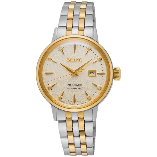 Seiko, Presage Cocktail Time Automatic dameklokke med stållenke og diamanter Seiko, Presage Cocktail Time Automatic dameklokke med stållenke og diamanter