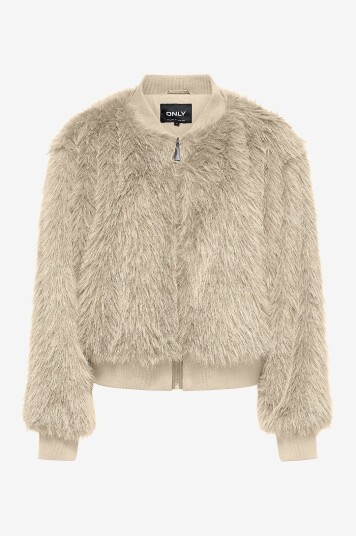 Only Fuskepels onlManny Faux Fur Bomber CC Otw Grå Only Fuskepels onlManny Faux Fur Bomber CC Otw Grå