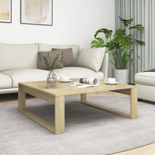 vidaXL Salongbord sonoma eik 100x100x35 cm sponplate