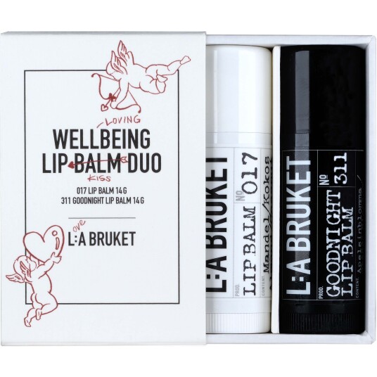 L:a Bruket Gift Box Valentine Lip Balm Duo L:a Bruket Gift Box Valentine Lip Balm Duo