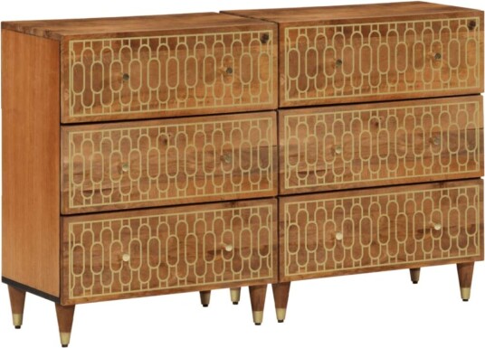 Sideskap 2 stk 60x33x75 cm heltre mango