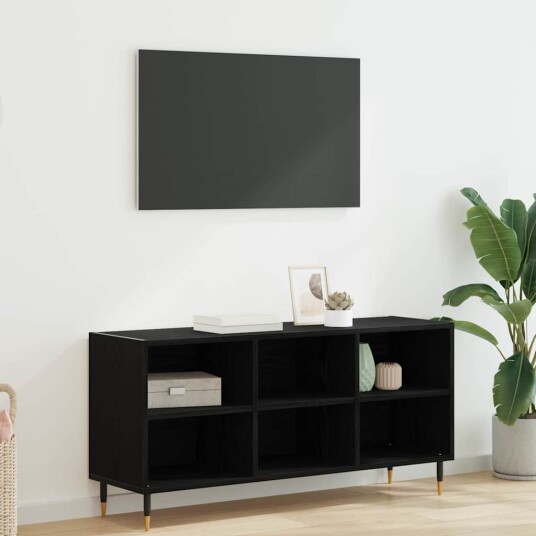 TV skap Svart Eik 103,5 x 30 x 50 cm Konstruert tre