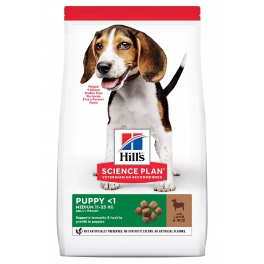 Hill's Science Plan Medium Valpefôr med Lam og Ris 2,5 kg