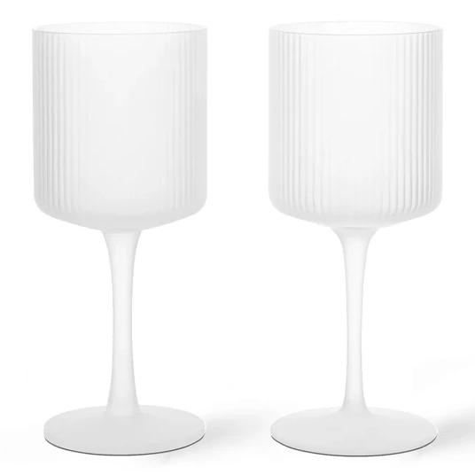 Ferm Living Ripple Hvitvinsglass 2 pakning Frosted Ferm Living Ripple Hvitvinsglass 2 pakning Frosted