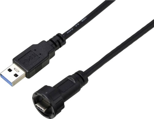 Usb-C 3.0-Kontakt Til Usb-Kontakt Ip67 Gjenge Kabel 0,5 M
