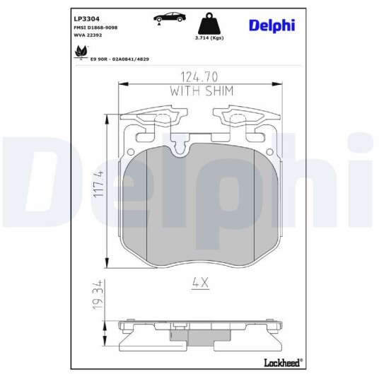 Bremseklosser DELPHI LP3304