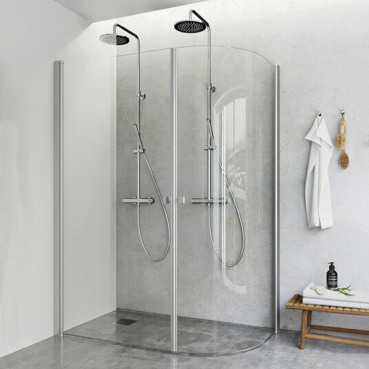 Hafa Igloo Pro J Dusjhjørne 80x116 cm, Alu/Klarglass