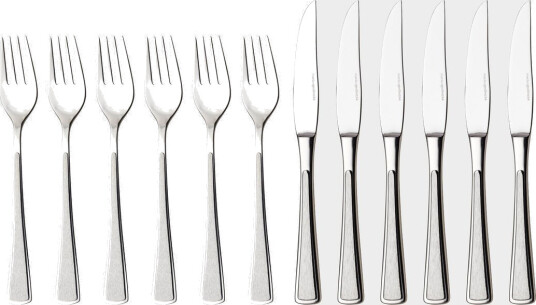 Hardanger Bestikk Ramona biffbestikk 12 deler rustfritt stål Hardanger Bestikk Ramona biffbestikk 12 deler rustfritt stål
