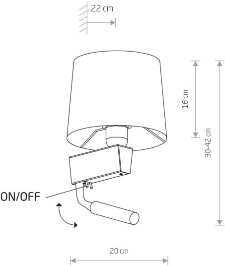Euluna Chillin vegglampe med leselys grå