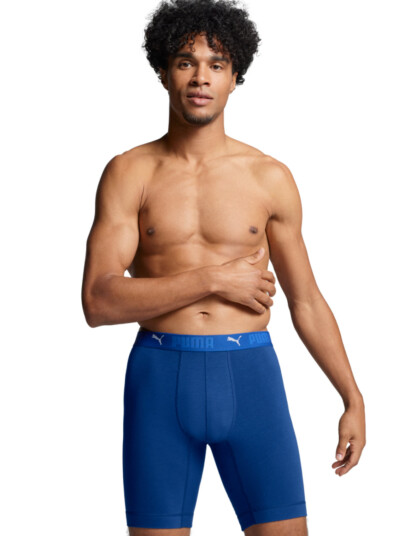 PUMA Puma Men Sport Cotton Long Boxers 2   Blue   XL