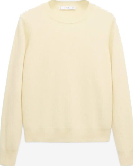 Mango 100% Cashmere Round Neck Sweater YELLOW S Mango 100% Cashmere Round Neck Sweater YELLOW S