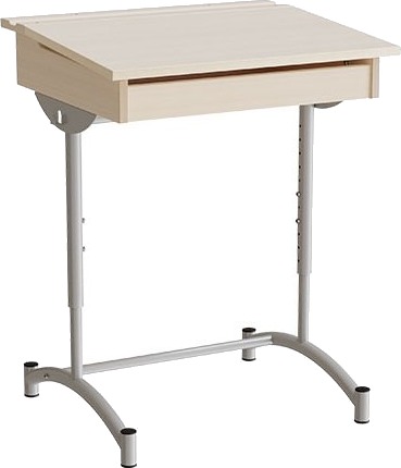 Elevbord Stilbar 128 Birk Laminat Alugråt Stel