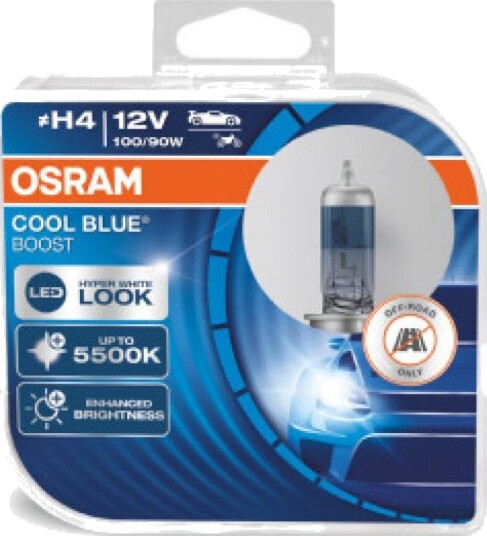 OSRAM Pære Cool Blue Boost H4 12V / 100 / 90W - X2