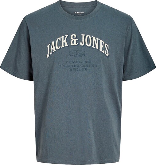Jack & Jones Plus T skjorte Jjedenver Logo Tee Ss O Neck Sn Pls Grå